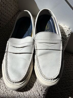 Cole Haan light gray Leather Penny Loafers